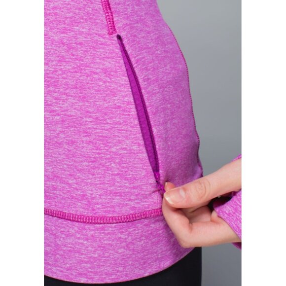 Lululemon Think Fast Long Sleeve Heathered Ultra Violet Pink Purple Ruched Top 8 - Picture 7 of 15